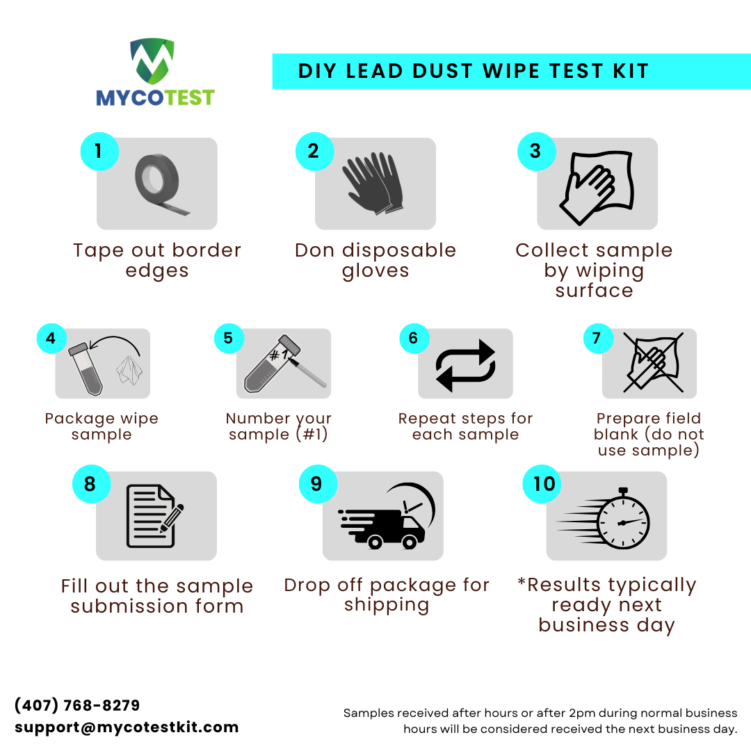 DIY Lead Dust Wipe Test Kit | 1 Sample Collection – MycoTest